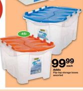 Addis Flip-Top Storage Boxes Assorted-45ltr Each