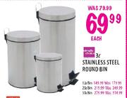 Simple Choice Stainless Steel Round Bin-12l++