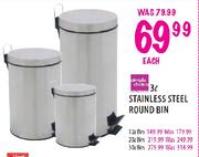 Simple Choice Stainless Steel Round Bin-30l