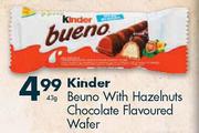 Kinder Beuno With Hazelnuts Chocolate Flavoured Wafer-43gm