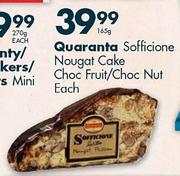 Quaranta Sofficione Nougat Cake Choc Fruit/Choc Nut-165gm Each