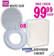 Simple Choice White Seat or Perma Bathroom Cabinet-Each