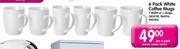 White Coffee Mugs-6 Pack