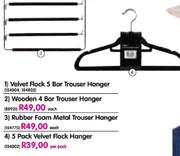 5 pack Velvet Flock Hanger-Per Pack