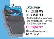 4 Piece Heavy Duty Mat Set-Per set