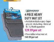 4 Piece Rubber Velour Mat Set-Per Set