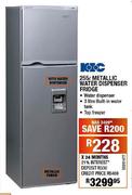 KIC Metallic Water Dispenser Fridge-255ltr