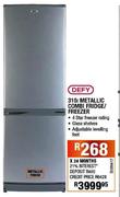 Defy Metallic Combi Fridge/Freezer-310Ltr