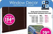 Ready-Made 25mm Aluminium Venetian Blinds (Mahogany Colour Only)-1000x1000mm