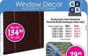Ready-Made 25mm Aluminium Venetian Blinds (Mahogany Colour Only)-1200x1600mm