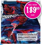 Assorted Character Single Duvet Cover-Each