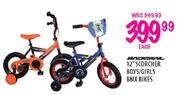 12" Scorcher Boys/Girls BMX Bikes-Each