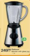 Platinum Blender with Glass Jug-1.5 Ltr