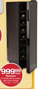 Platinum 12 Bottle Wine Cooler with Mirror Finish