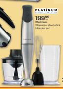 Platinum Stainless Steel Stick Blender Set
