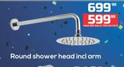 Round Shower Head Incl Arm
