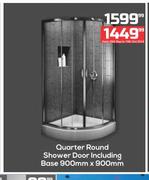 K Carrim Quarter Round Shower Door Including Base 900mmX900mm