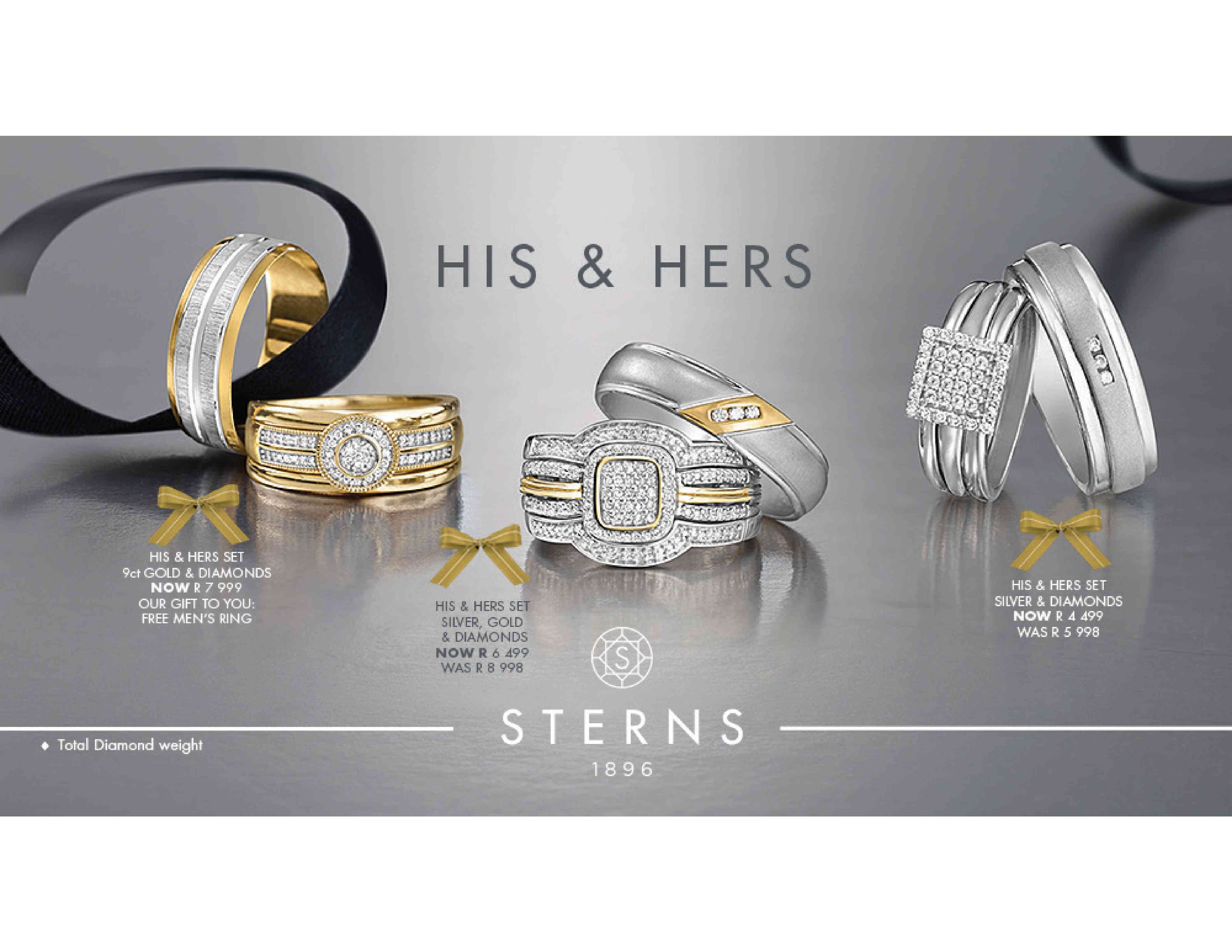 Special Sterns His & Hers Silver & Diamonds Ring — www.guzzle.co.za