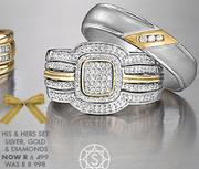 Special Sterns His & Hers Silver & Diamonds Ring — www.guzzle.co.za