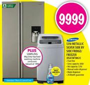 Samsung Metallic Silver Side By Side Fridge/Freezer-539ltr