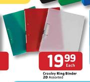 Croxley Ring Binder 2D Assorted-Each