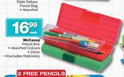 McCasey Pencil Box Assorted Colours-20cm Each