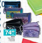 Totem Triple Deluxe Pencil Bag Assorted-Each