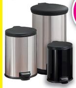 Mainstays Stainless Steel Or Black Metal Bins-40L Each