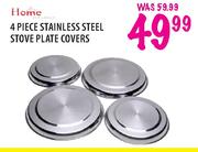 Home 4 Piece Stainless Steel Stove Covers