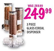 3 Piece Glass Cereal Dispenser
