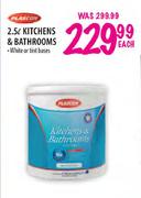 Plascon Kitchens & Bathrooms White Or Tint Bases-2.5L Each