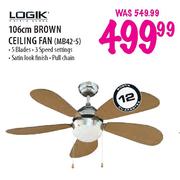 Logik Brown Ceiling Fan-106cm(MB42-5)