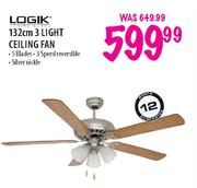 Logik 3 Light Ceiling Fan-132cm
