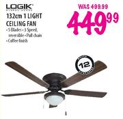 Logik 1 Light Ceiling Fan-132cm