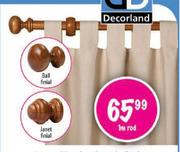 34mm Wooden Curtain Ball Finial Rods