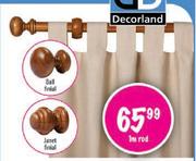 34mm Wooden Curtain Rods-1m Rod