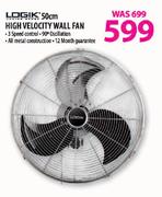 Logik High Velocity Wall Fan-50cm
