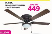 Logik 1 Light Ceiling Fan-132cm