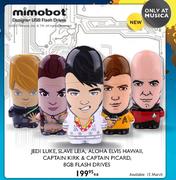 Jedi Luke,Slave Leia,Aloha Elvis Hawaii,Captain Kirk & Captain Picard,8GB Flash Drives Each
