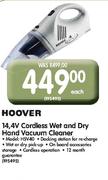 Hoover Cordless Wet And Dry Hand Vacuum Cleaner-14,4v Each