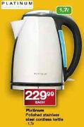 Platinum Polished Stainless Steel Cordless Kettle-1.7L Each