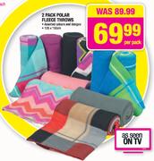 2 Pack Polar Fleece Throws