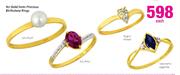 9ct Gold Semi-Precious Birthstone Rings-Each
