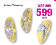 9ct Gold CZ Dress Ring-Each