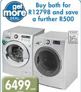 LG 8Kg Premium Direct Drive Front Load Washer (F1481TD5) & 9Kg Condensor Tumble Dryer (RC9041Z)