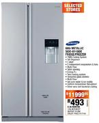 Samsung Metallic Side-By-Side Fridge/Freezer-640 Ltr