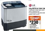 LG Metallic Twin Tub-14 Kg