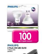 Philips 2 Pack 2W LED GU10