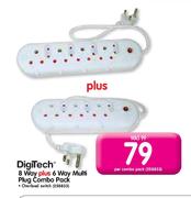 Digi Tech 8 Way Plus 6 Way Multi Plug Combo Pack-Per Combo