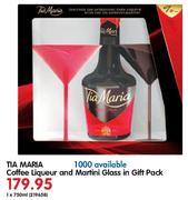 Tia Maria Coffee Liqueur And Martini Glass In Gift Pack-750ml